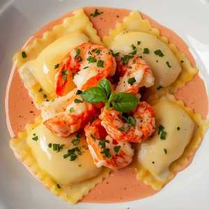 Ravioli Lobster in a Pink Sauce