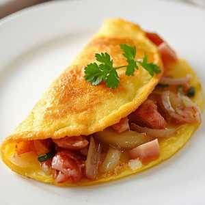 Ham and Onion Omelette