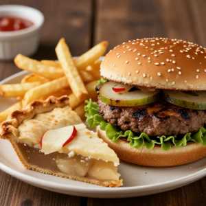 Summer Backyard BBQ Burger & Apple Pie