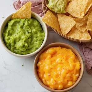 Chips with Guacamole & Cheese