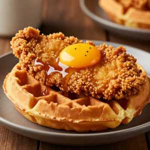 Chicken Waffles With Eggs