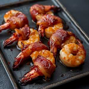 Habanero Honey Bacon-Wrapped Shrimp