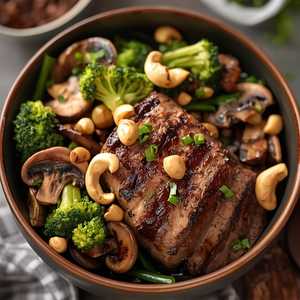Marinated Filet Mignon Wok Out Bowl