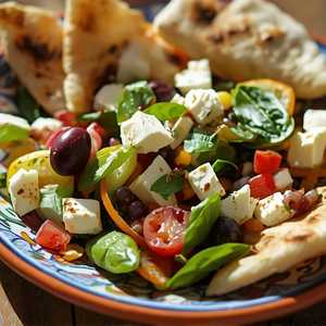 El Greco Salad With Grilled Pita