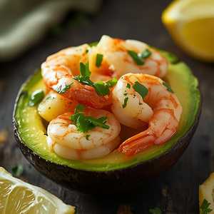 Half Avocado with Bay Shrimp