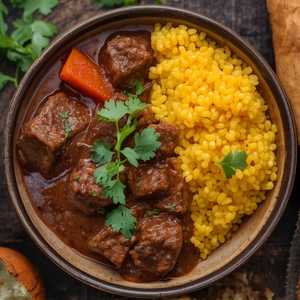 Beef stew with ugali