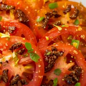 Sliced Tomato, Anchovies, Vinaigrette