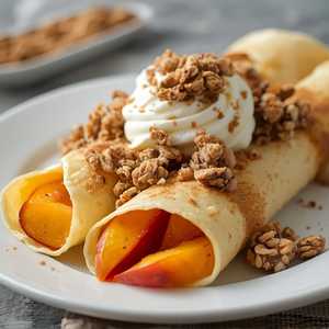 Peach Cobbler Crepes