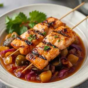 Salmon Souvlaki