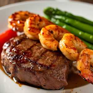 Filet with Grilled Shrimp