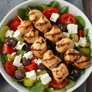 Chicken Kabob Greek Salad
