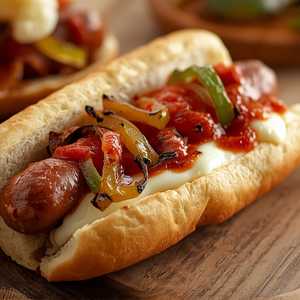 Italian Sausage With Sautéed Onion and Bell Pepper
