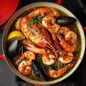 Seafood Platter in Green Sauce