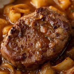 Bistec Encebollado en Salsa Solo
