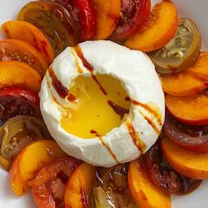 Burrata with Heirloom Tomato & Peach