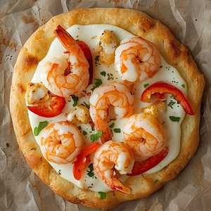 Seafood Alfredo Flatbread