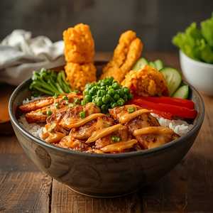 Chicken Teriyaki & Shrimp (2Pcs) & Veg Tempura Bowl