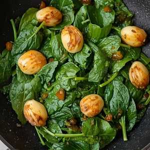 Sautéed Spinach with Garlic Confit