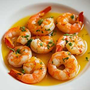 Crevettes Tièdes à l’Huile d’Olive