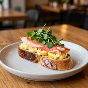 Crab Toast with Lemon Aioli