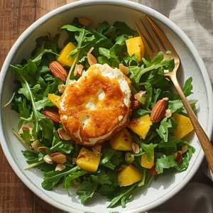 HONEY-FRIED GOAT CHEESE & ARUGULA SALAD [GF][VEG]