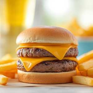 Smash Burger With Fries