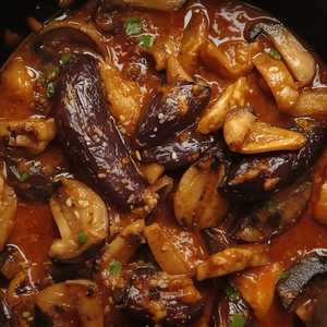 Eggplant With Woodear Mushroom