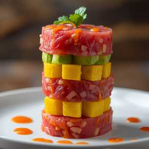 Tuna Tartare* with Avocado, Mango and Sriracha