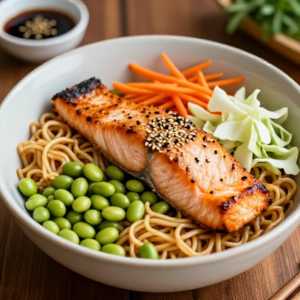 GRILLED SALMON NOODLE BOWL