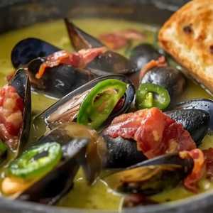Green Curry Mussels