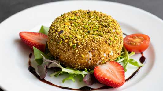 Warm Pistachio Crusted Goat Cheese