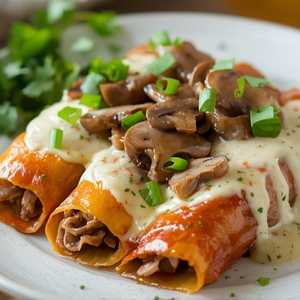 Mushroom Blanco Enchiladas