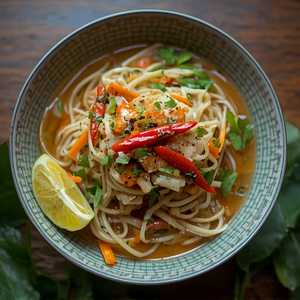 Som Tum Sua with added Salted Crab