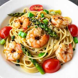 Shrimp & Asparagus Tagliatelle