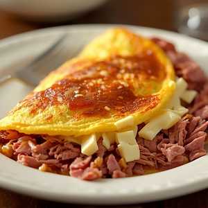 Corned Beef & Cheese Omelette