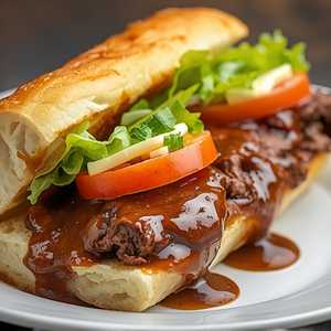 Sloppy Roast Beef Po Boy