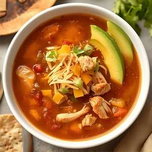 Tortilla Soup with Chicken & Avocado