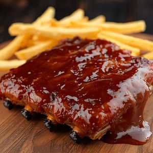 BBQ Pork Ribs & Fries (Half Rack)