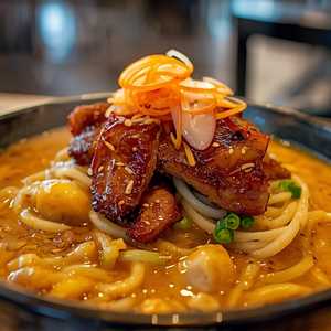 Popo's Noodle with Rice Wine Pork Belly
