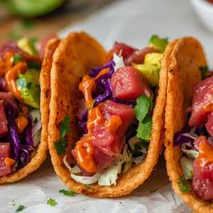 Crunchy Ahi Tuna Tacos