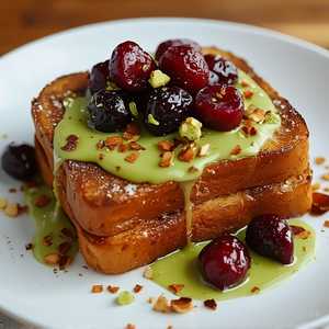 Pistachio & Spiced Cherry French Toast