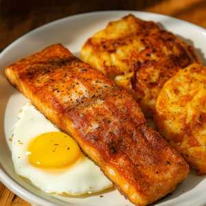Fried Lemon Pepper Crusted Salmon