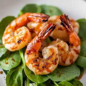 Baby Spinach Salad Dry Miso W/ Grilled Shrimp