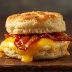 Bacon or Sausage, Egg & Cheese Biscuit Meal