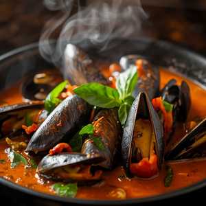 Mussels in red curry