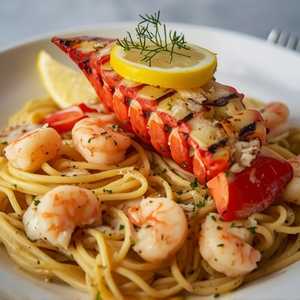White Wine Garlic Seafood Linguine