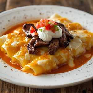 INSIDE OUT STEAK ENCHILADA ROJO