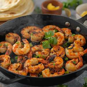 Seasoned Shrimp Fajitas For 1
