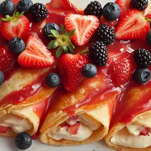 Strawberry Vanilla Crepes
