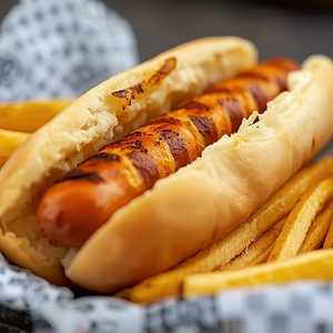 Giant Kosher Hot Dog With Fries
